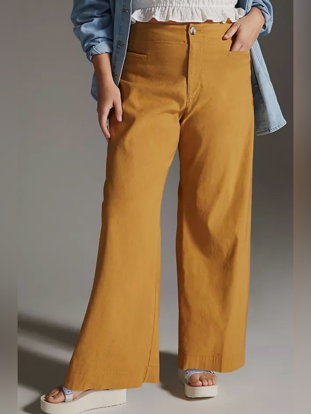 Maeve The Colette Full Length Wide-Leg Pants Sz 32 T - Picture 1 of 8